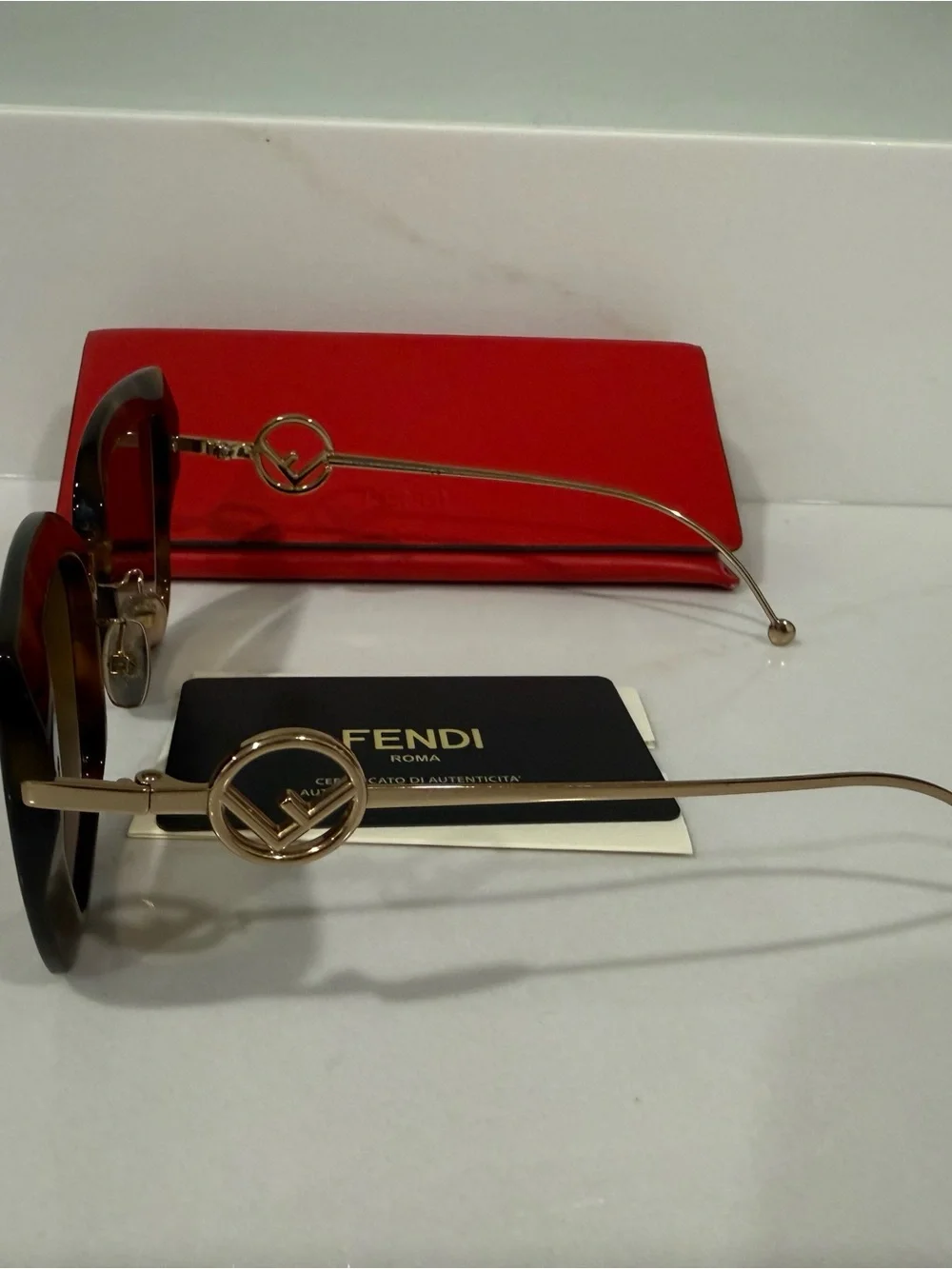 Authentic Fendi Brown Tortoiseshell Gradient Lens Women's Sunglasses